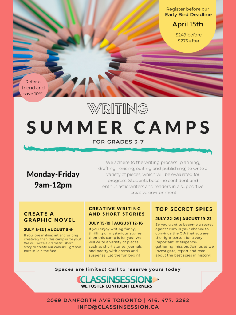 Summer 2019 Writing Camps